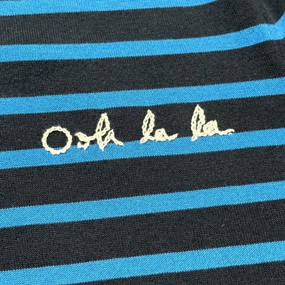 NWT Banana Republic Women's Preppy Stripe Ooh La La Sweater Size 14 Blue $79.50 - Picture 2 of 8